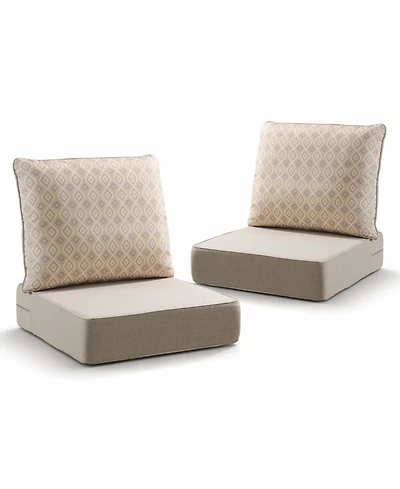 Pocassy 2 Set 6inch Thick Outdoor Chair Patio Cushions 24 x Inch Deep Seat Waterproof