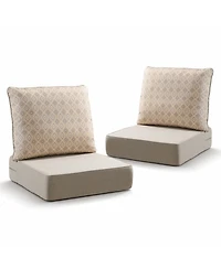 Pocassy 2 Set 6inch Thick Outdoor Chair Patio Cushions 24 x Inch Deep Seat Waterproof