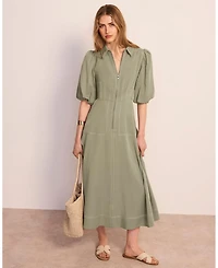 Mint Velvet Women's Utility Zip Midi Shirt Dress