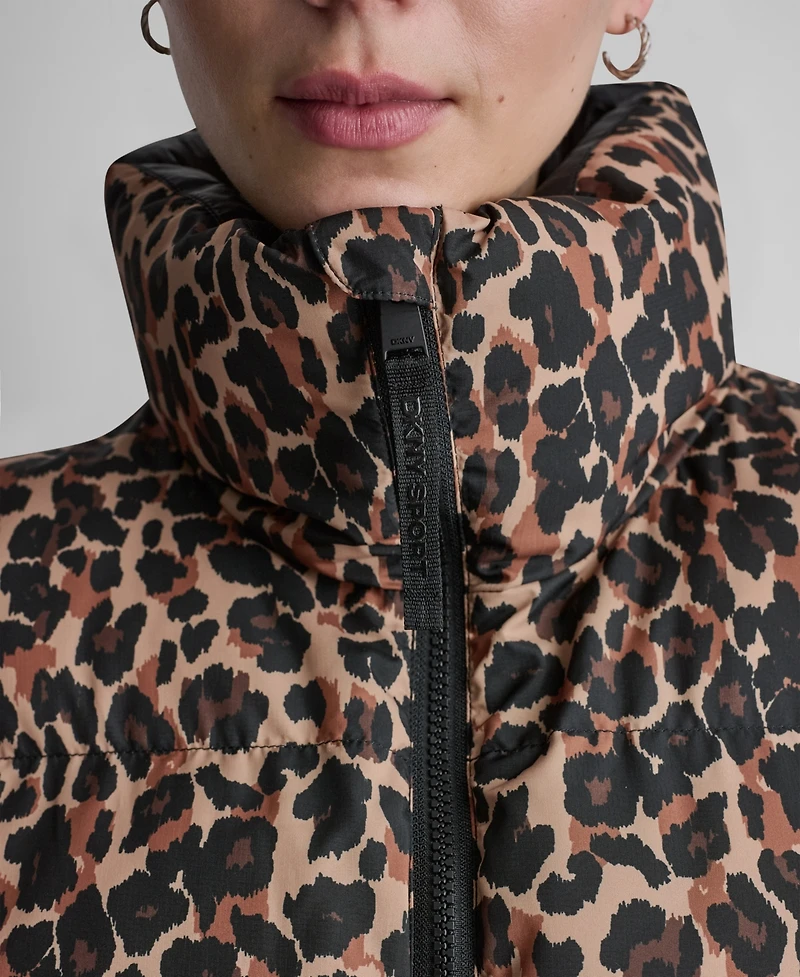 Dkny Sport Women's Puffer Animal-Print Vest