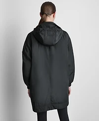 Dkny Sport Women's Removable Hood Long Flight Quilted-Lined Jacket