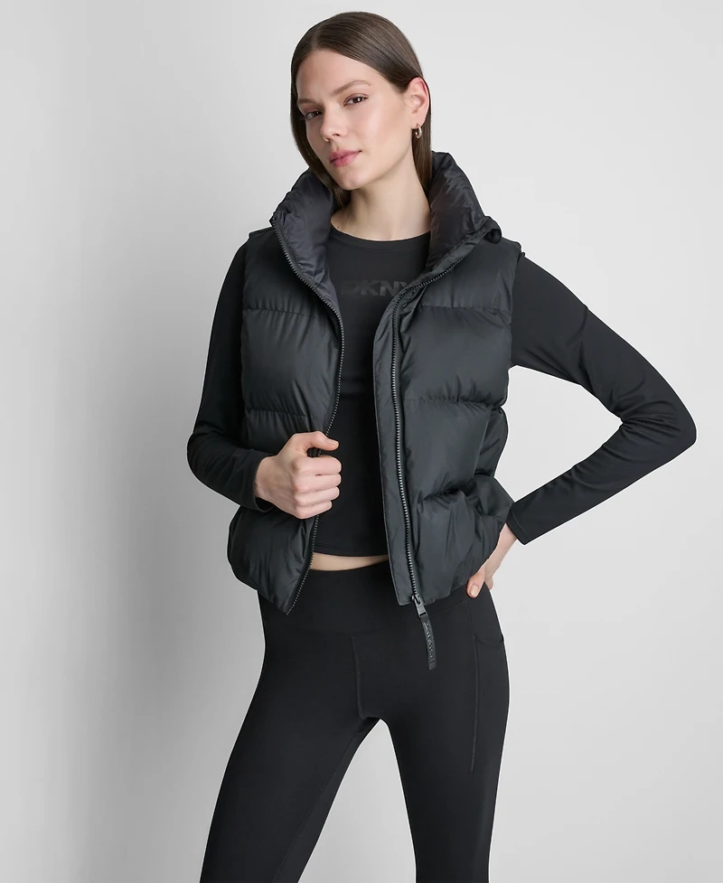 Dkny Sport Women's Mock Neck Puffer Vest