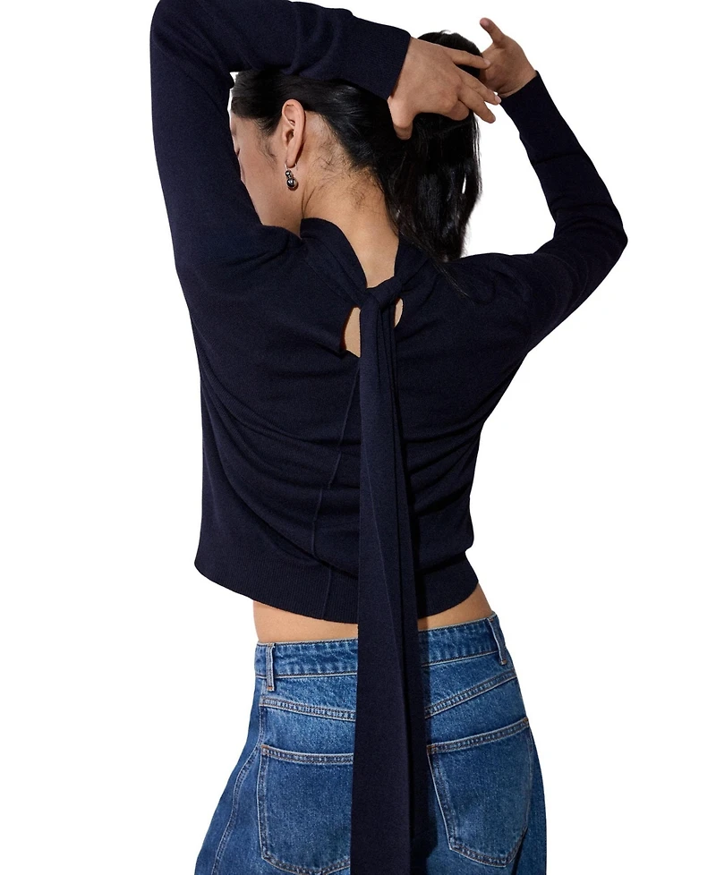 Whistles Women's Tie Neck Detail Knit Jumper