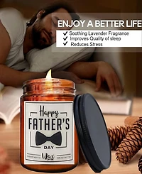 Lovery Happy Father's Day Candle Lavender Scented Soy Wax, 10oz