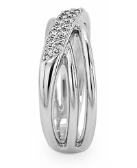 And Now This Cubic Zirconia Criss Cross Ring