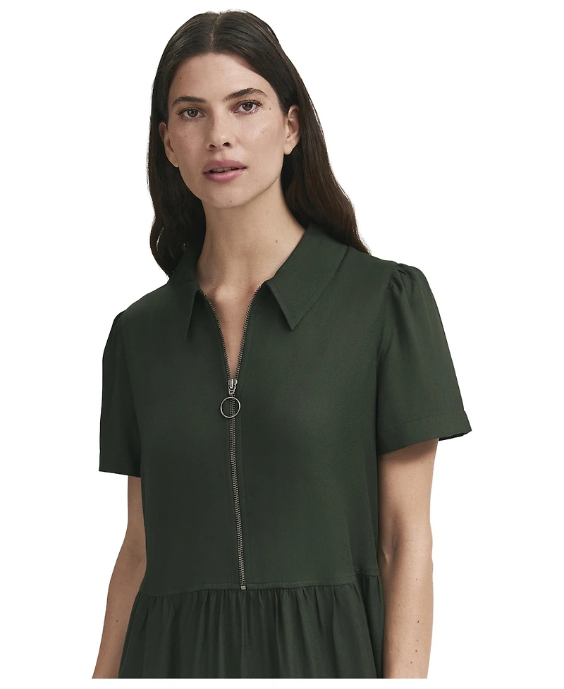 Finery London Women's Orion Zip Front Midi Shirt Dress