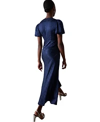 Whistles Women's Jacquard V-Neck Midi Dress