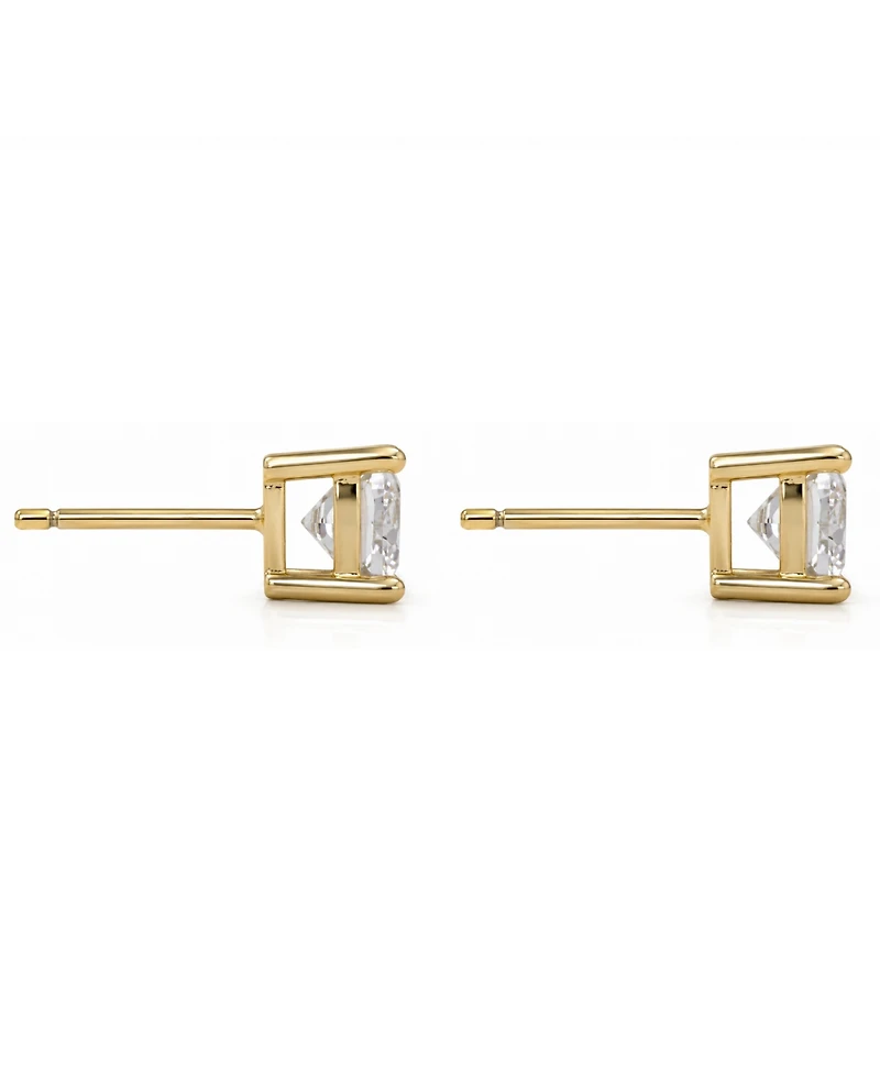 and Now This Cubic Zirconia Cushion Stud Earrings Silver Gold Plate