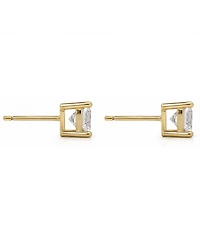 and Now This Cubic Zirconia Cushion Stud Earrings Silver Gold Plate
