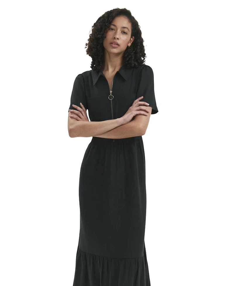 Finery London Women's Tania Linen Blend Midi Shirt Dress
