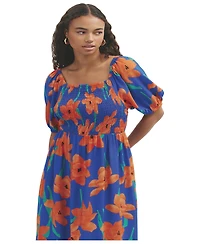 Finery London Women's Enzo Short Sleeve Floral Midi Dress