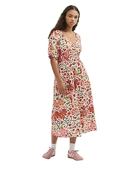 Finery London Women's Estee Floral Crepe Midi Smock Dress