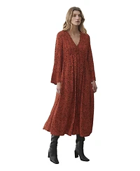Finery London Women's Laura V-Neck Animal Print Midi Dress