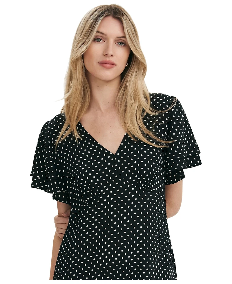 Finery London Women's Saskia Polka Dot Midi Tea Dress