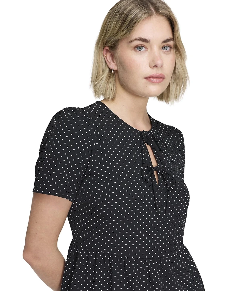 Finery London Women's Lola Tie Front Tiered Short Dress
