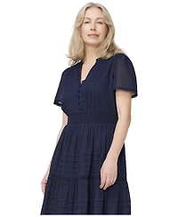 Finery London Women's Juniper Short Sleeve Cotton Midi Dress