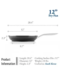 Techef - Onyx Collection - 12 Inch Frying Pan with Cover