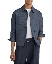 Reiss Men's Lagos Lightweight Textured-Weave Shirt Jacket