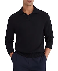 Reiss Men's Ashdown Long-Sleeve Open-Collar Raglan Sweater