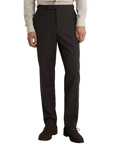 Reiss Men's Dream Side-Adjuster Tailored-Fit Wool-Blend Pants