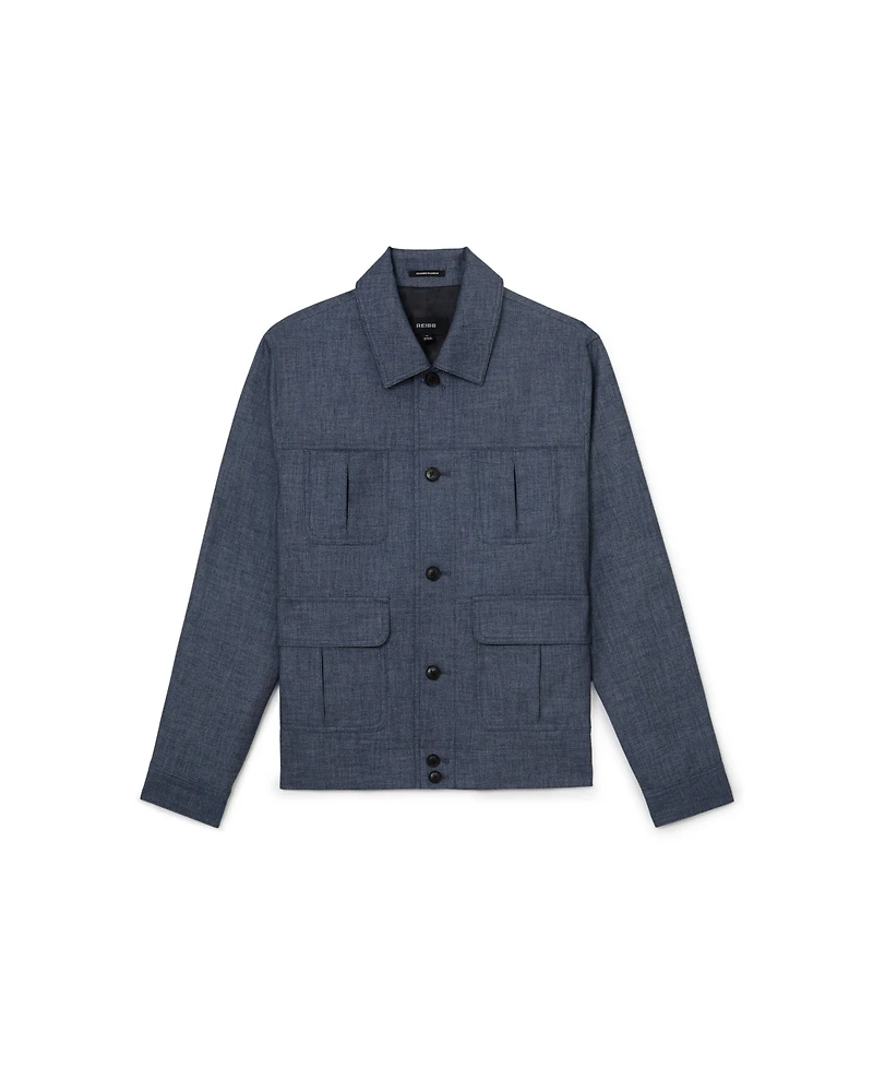 Reiss Men's Lagos Lightweight Textured-Weave Shirt Jacket