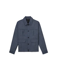 Reiss Men's Lagos Lightweight Textured-Weave Shirt Jacket