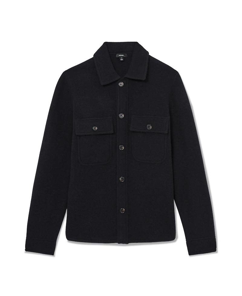 Reiss Men's Banstead Brushed-Wool Relaxed-Fit Overshirt