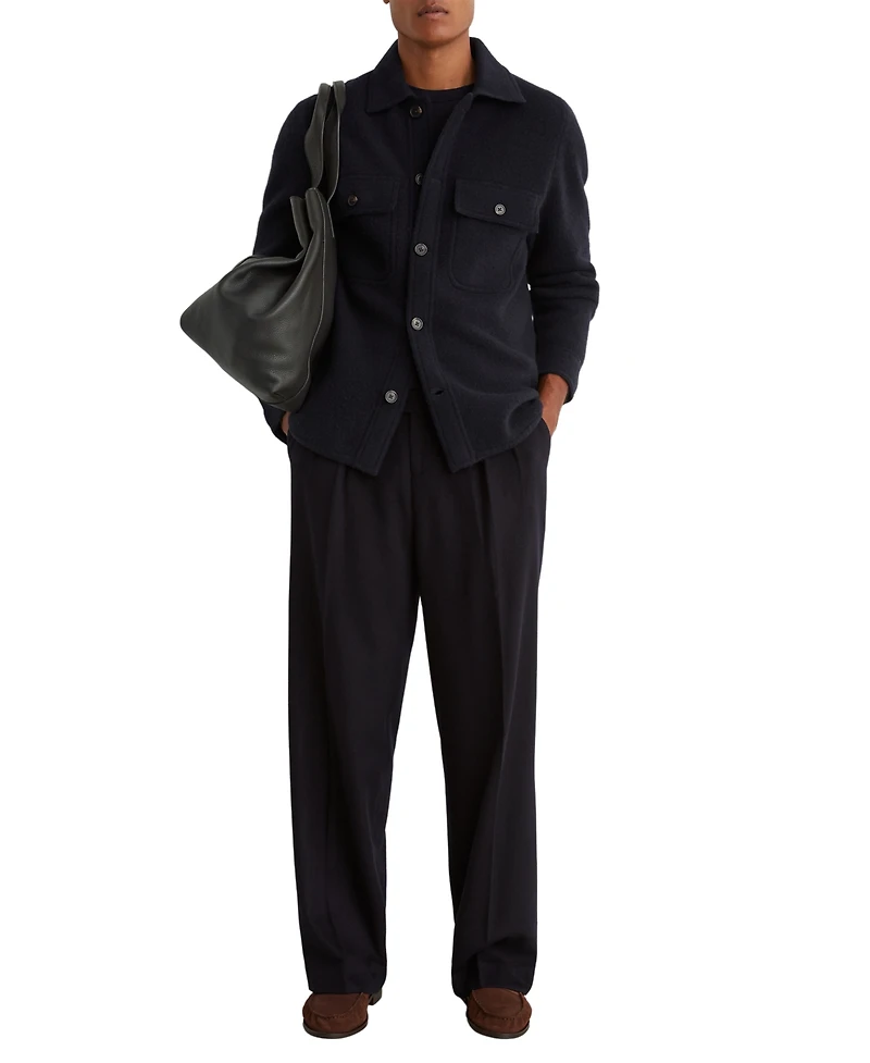 Reiss Men's Banstead Brushed-Wool Relaxed-Fit Overshirt