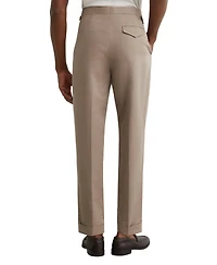 Reiss Men's Com Cotton-Linen Blend Tapered Pleated Trousers Pants
