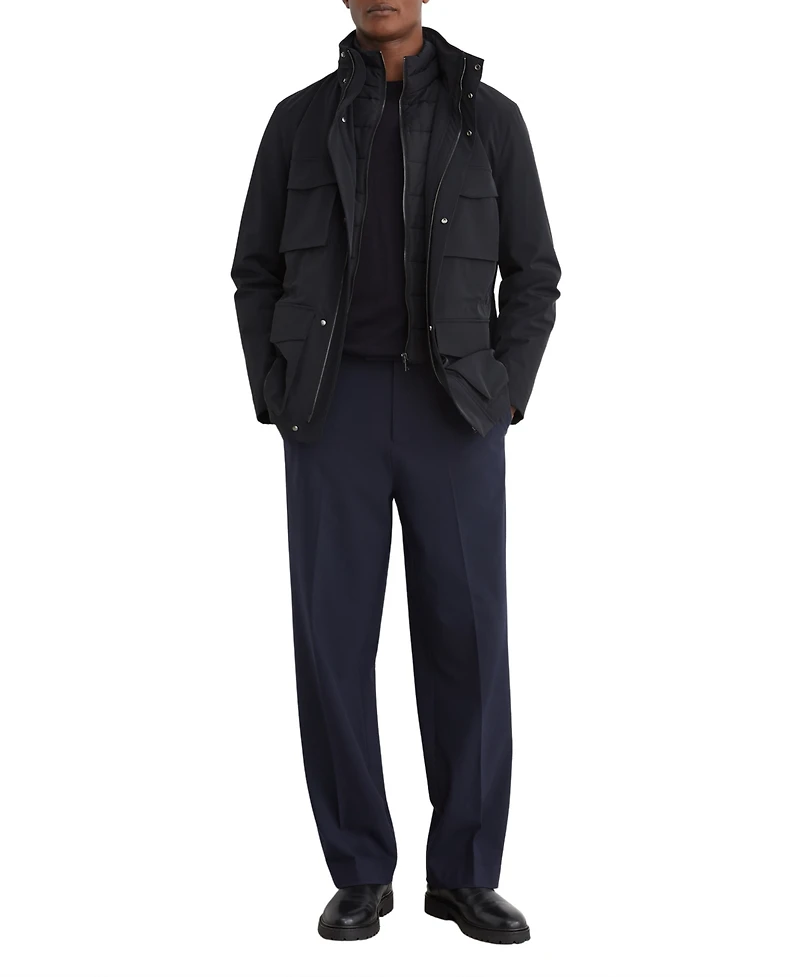 Reiss Men's Glick Hooded Removable Gilet Four-Pocket Jacket