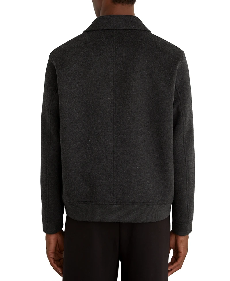Reiss Men's Deluca Wool-Blend Flap-Pocket Bomber Jacket