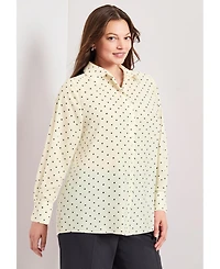 Avenue Women's Plus Button Front Blouse
