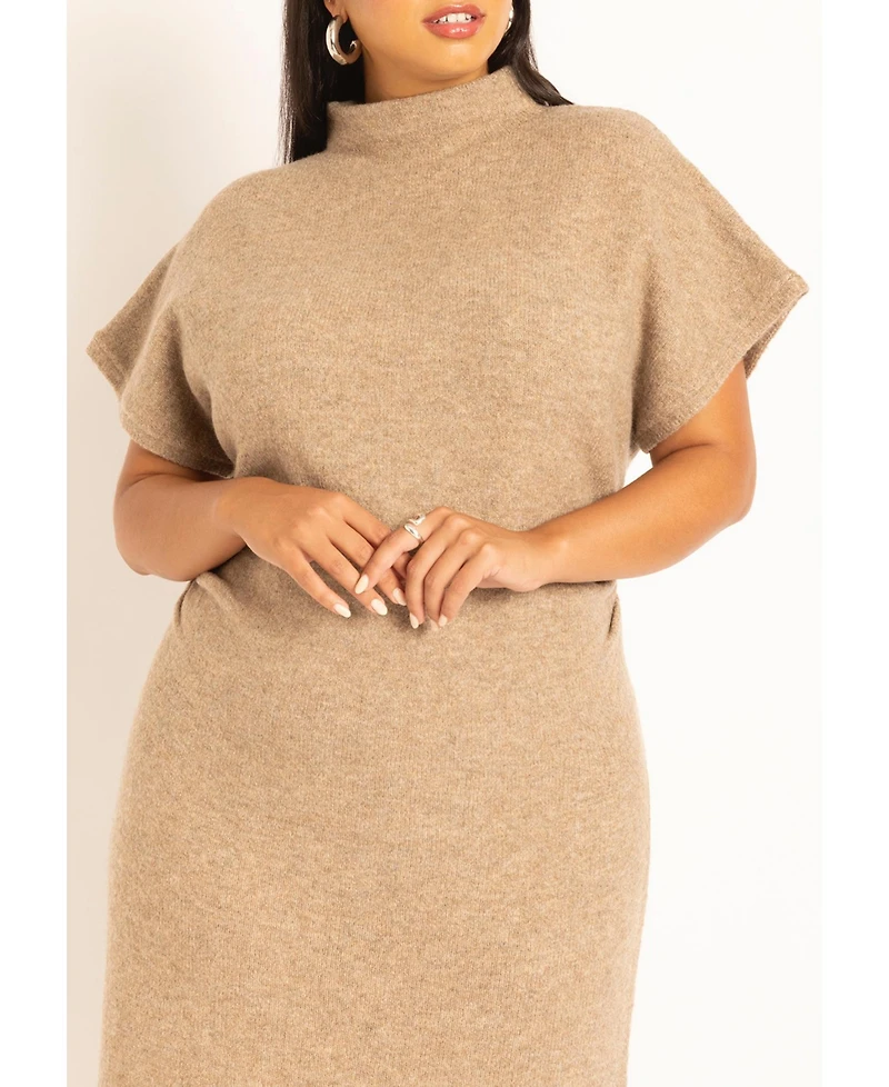 Eloquii Women's Plus Short Sleeve Sweater Dress