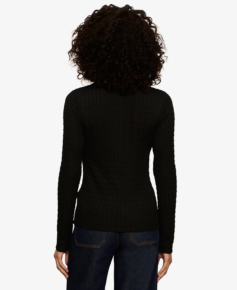 Sanctuary Women's Not So Basic Textured Long-Sleeve Henley Top