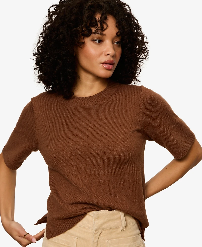 Sanctuary Women's Short-Sleeve Crewneck Sweater