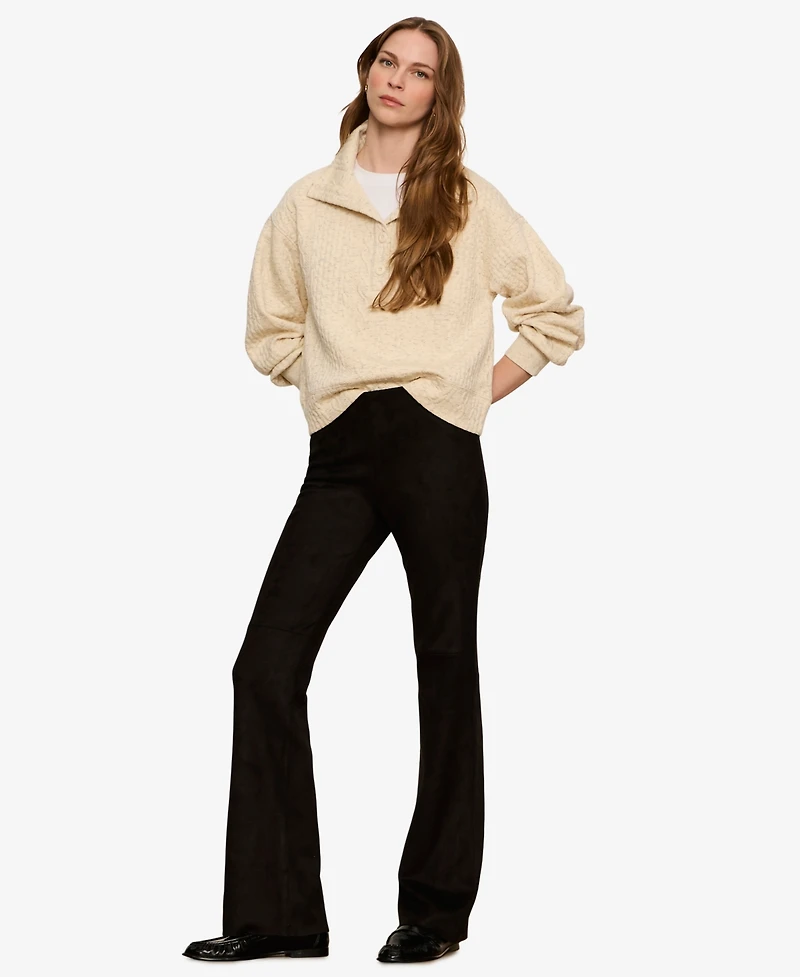 Sanctuary Women's Sashay Faux-Suede Flare Leggings