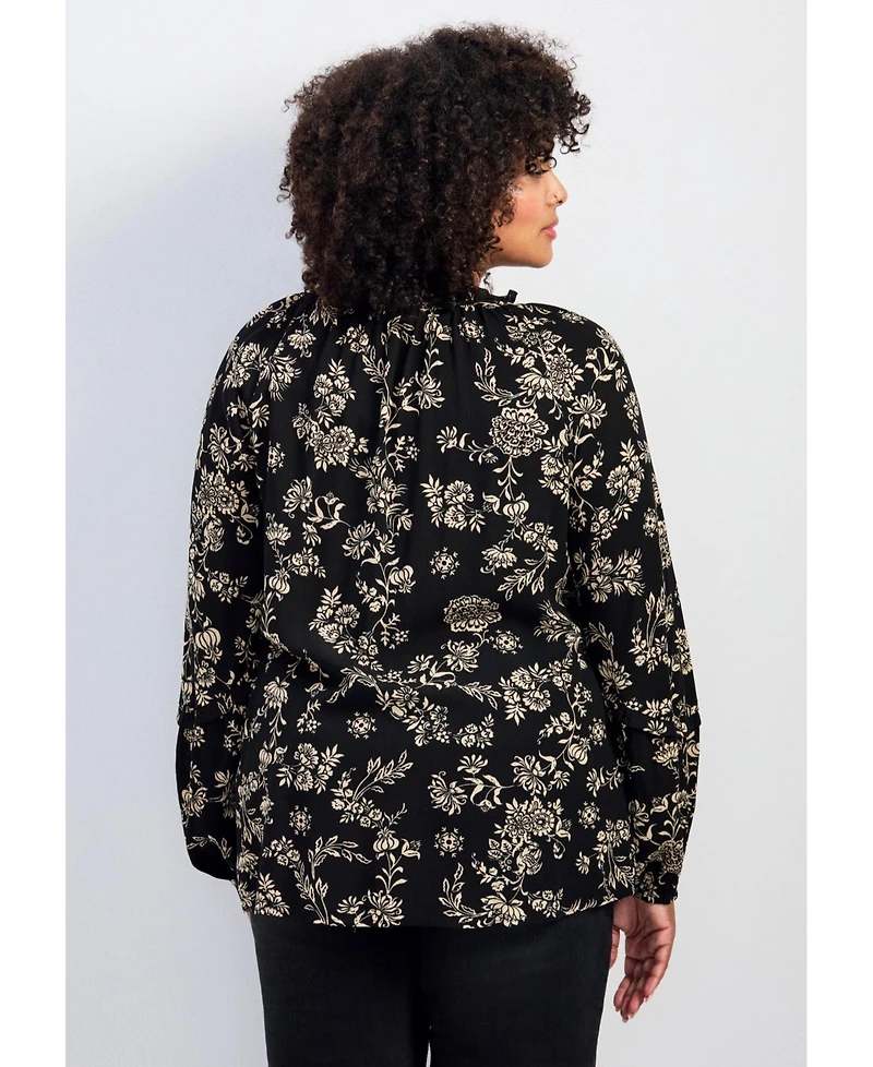 Avenue Women's Plus Bianca Peasant Blouse