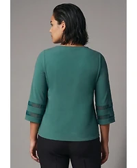 Avenue Women's Sheer Bell Sleeve Tunic