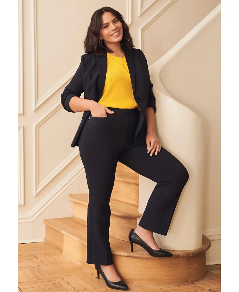 Avenue Women's Plus Tall Super Stretch Zip Pant
