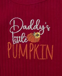 Baby Essentials Girls' Daddy's Little Pumpkin Long-Sleeve Ribbed Bodysuit, Leggings, Headband & Socks, 4-Piece Set
