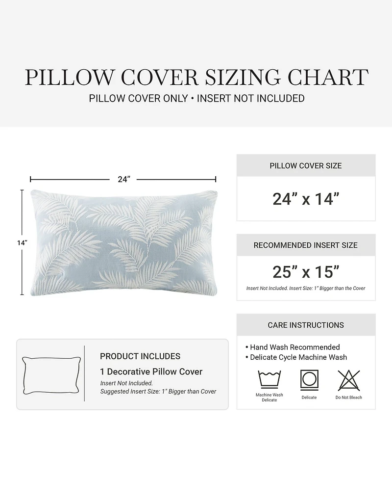 Harbor House Ella Botanical Cotton Decorative Pillow Cover, 14" x 24"