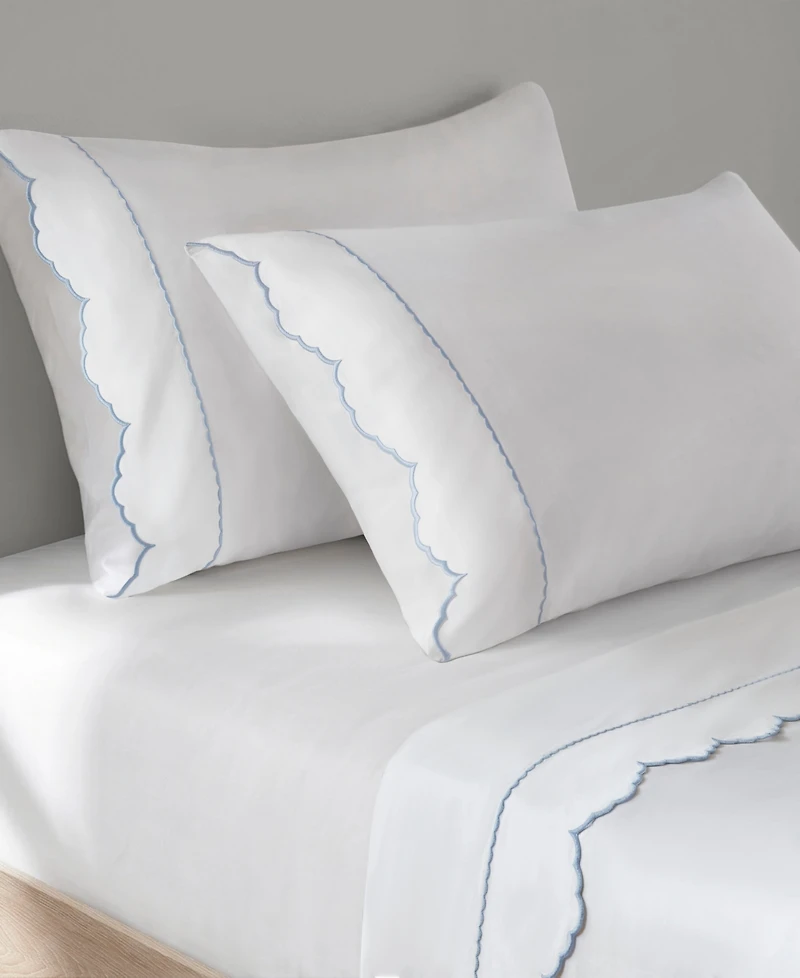 Harbor House Brielle Scalloped Edge 300-Thread Count Cotton 4-Piece Sheet Set
