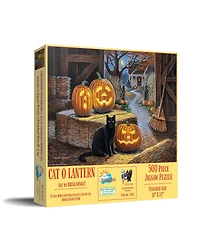SunsOut Cat o Lantern Halloween 500-Piece Jigsaw Puzzle, Ages 15+