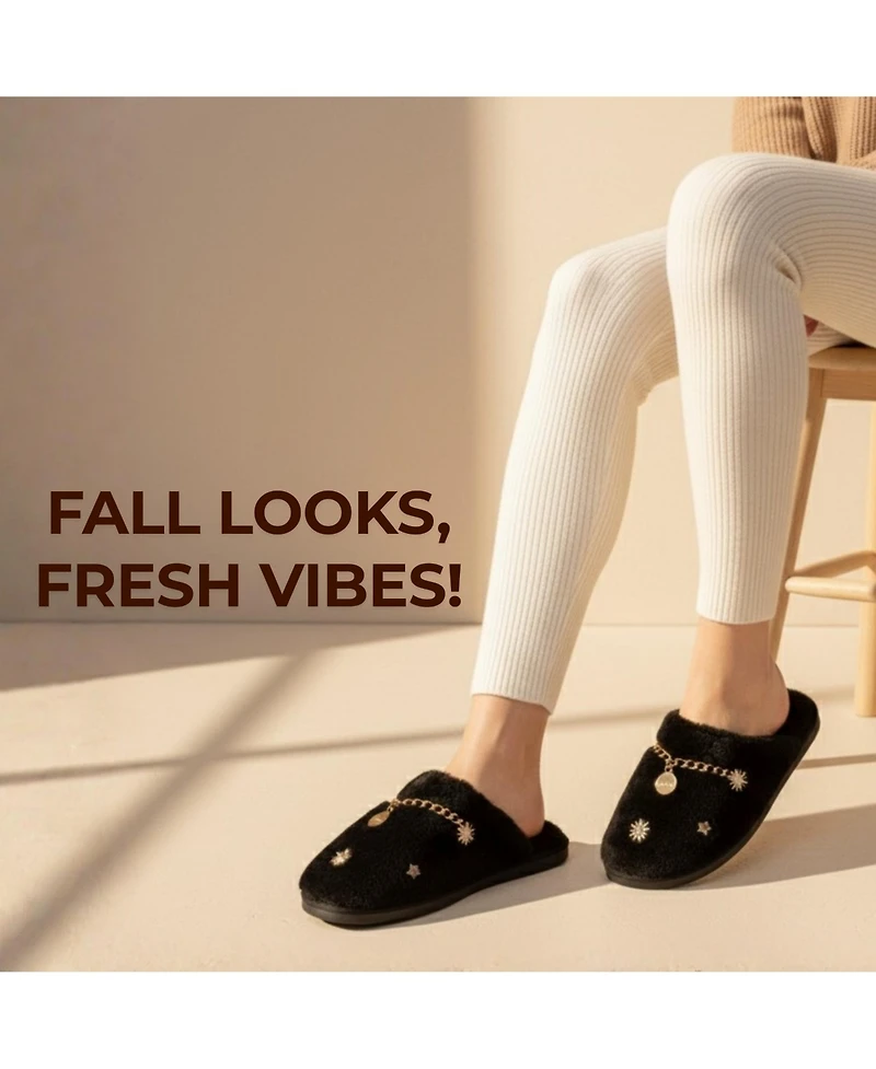 Bebe Women's Slippers – Comfy and Soft Indoor Slides, Cozy House