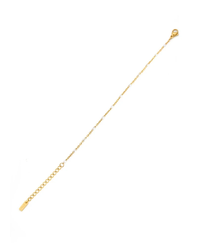 Atolea White Beaded Anklet