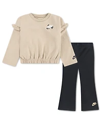 Nike Toddler Girls' 2T-4T Ruffle Top and Flared Leggings, 2-Piece Set