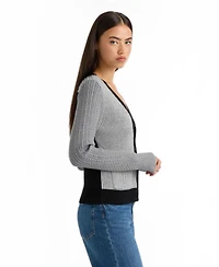 Nvlt Women's Color Block Cable Cardigan