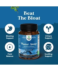 Mav Nutrition Water Away Herbal Diuretic Capsules with Dandelion Leaf Extract, Tea and Cranberry, 90 Count