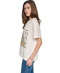 Dkny Jeans Women's New York Downtown Logo Relaxed Graphic Cotton-Blend Tee