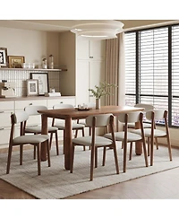 Streamdale Furniture Solid Wood Dining Chairs Set of 4, Chenille Upholstered